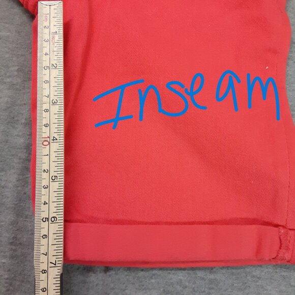 Lee Bermuda Jean Girls Shorts Size 12, Red, Pockets, Button /Zip Closure - Picture 4 of 11